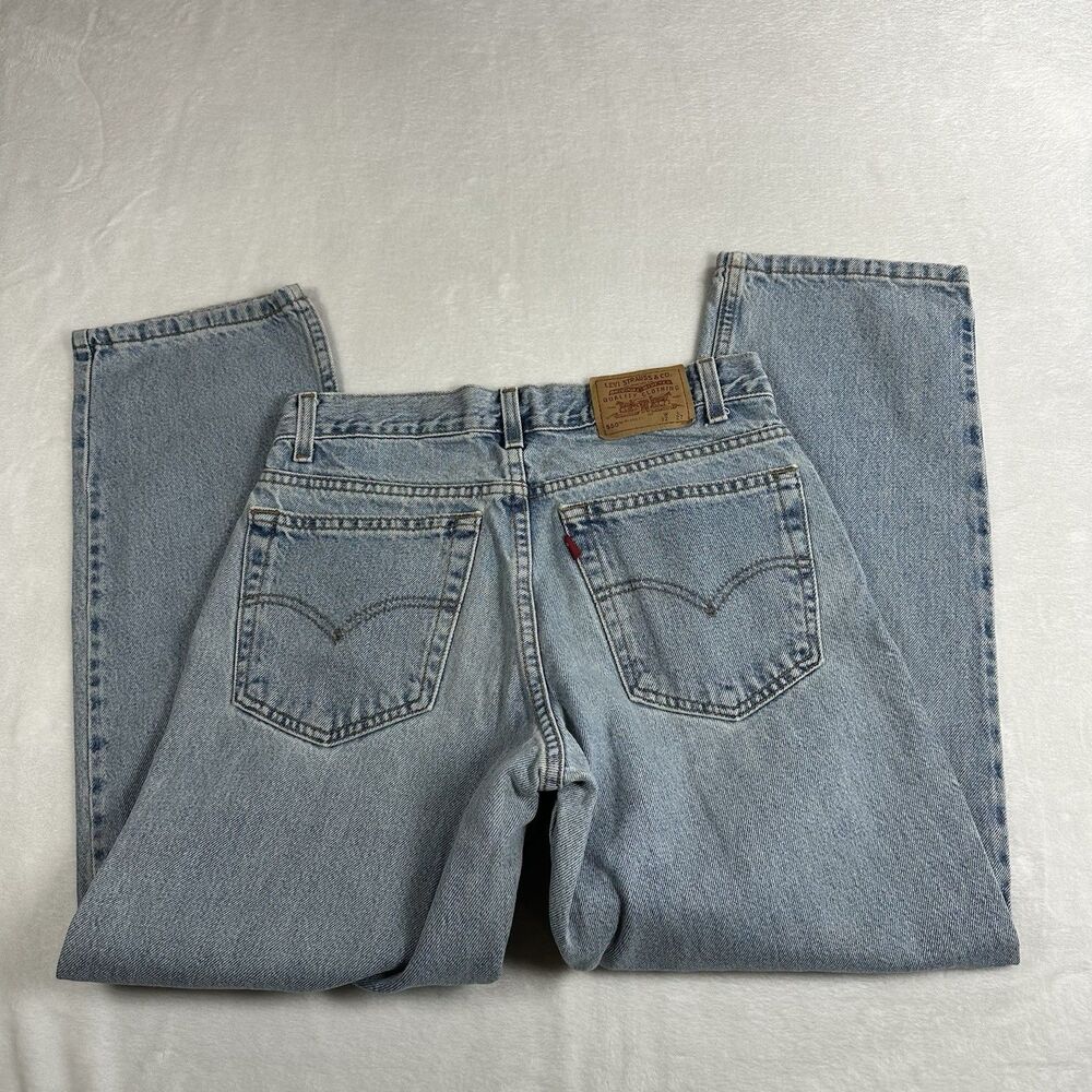 Vintage Y2K Levi's 550 Relaxed Fit Husky Jeans 32x27 Light Wash Denim 2000